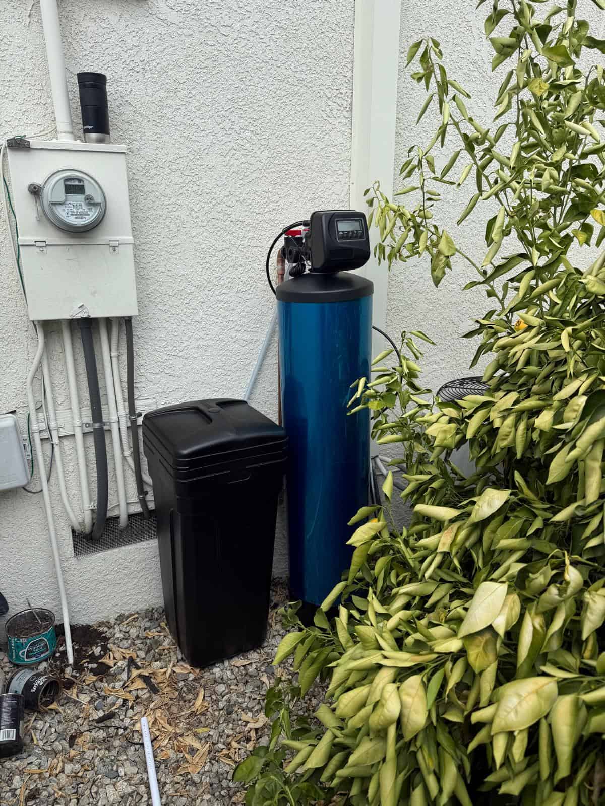 Water softener system installed at a Burbank home